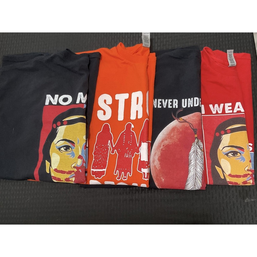 Lot Of 4 Indigenous MMIW Shirts 2XL XXL Multicolor Graphic Native Awareness Tee